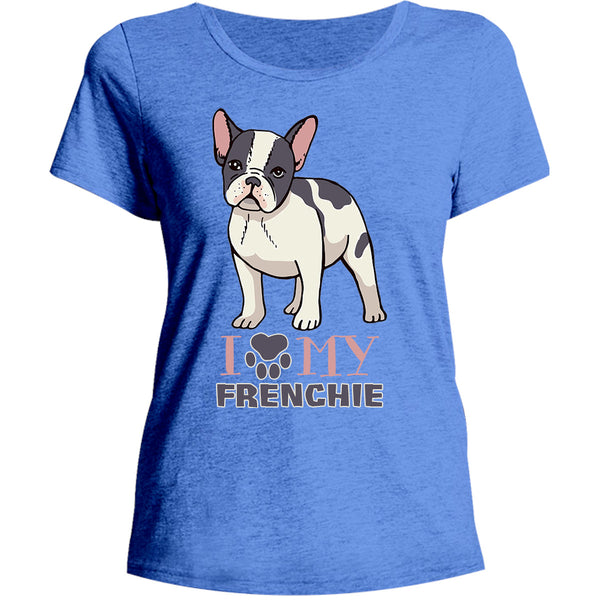 Dog Paw Love My Frenchie - Ladies Relaxed Fit Tee - Graphic Tees Australia