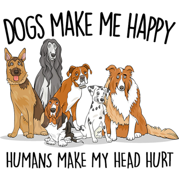 Dogs Make Me Happy - Ladies Slim Fit Tee