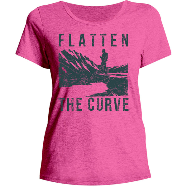 Flatten The Curve - Ladies Relaxed Fit Tee - Graphic Tees Australia