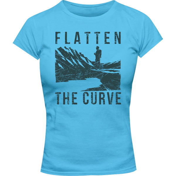 Flatten The Curve - Ladies Slim Fit Tee - Graphic Tees Australia