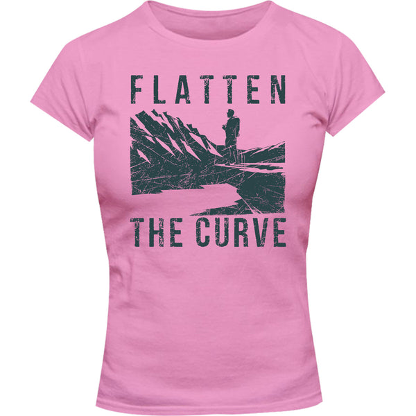 Flatten The Curve - Ladies Slim Fit Tee - Graphic Tees Australia