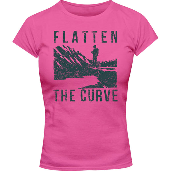 Flatten The Curve - Ladies Slim Fit Tee - Graphic Tees Australia