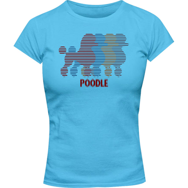 Four Poodles - Ladies Slim Fit Tee - Graphic Tees Australia