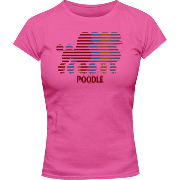 Four Poodles - Ladies Slim Fit Tee - Graphic Tees Australia