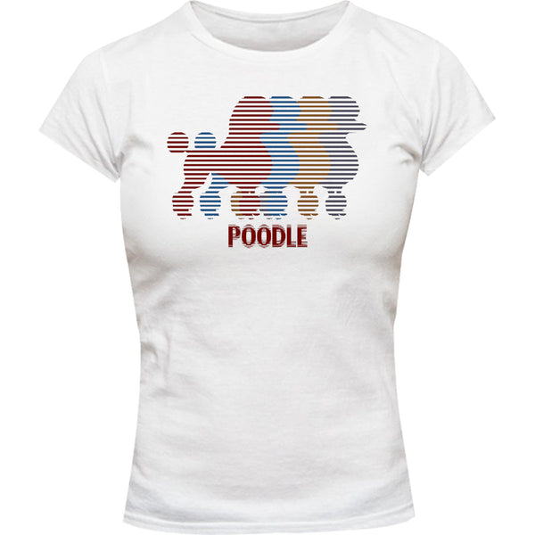 Four Poodles - Ladies Slim Fit Tee - Graphic Tees Australia