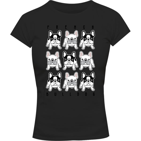 French Bulldog In Rows - Ladies Slim Fit Tee - Graphic Tees Australia