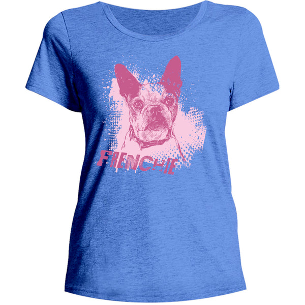 Frenchie Colour Overlay - Ladies Relaxed Fit Tee - Graphic Tees Australia