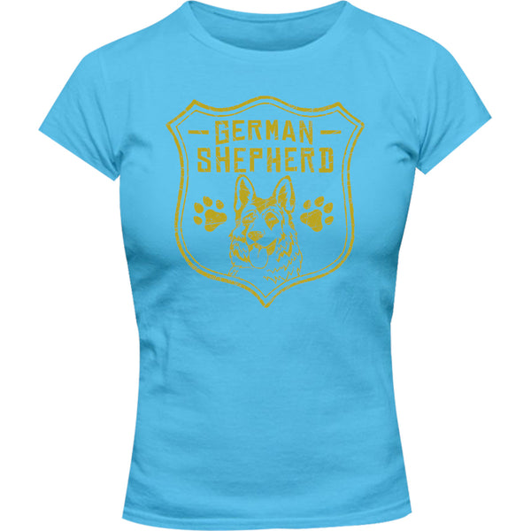 German Shepherd Shield - Ladies Slim Fit Tee - Graphic Tees Australia