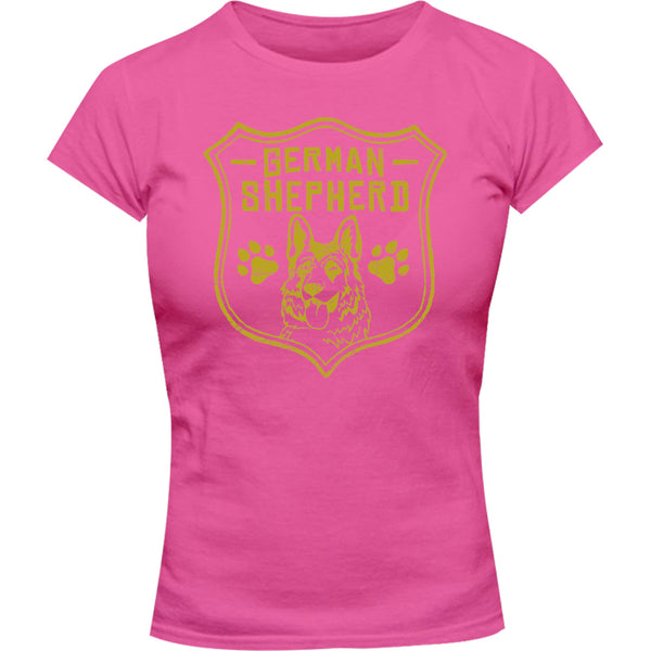 German Shepherd Shield - Ladies Slim Fit Tee - Graphic Tees Australia