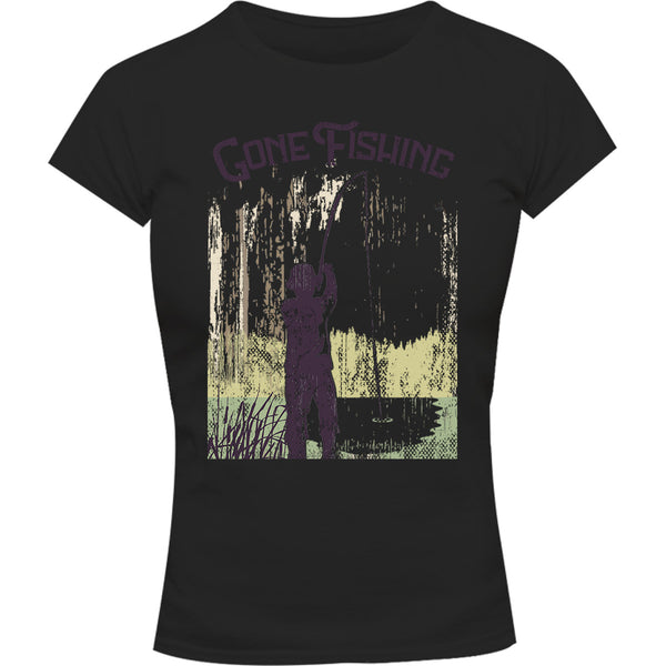 Gone Fishing - Ladies Slim Fit Tee - Graphic Tees Australia