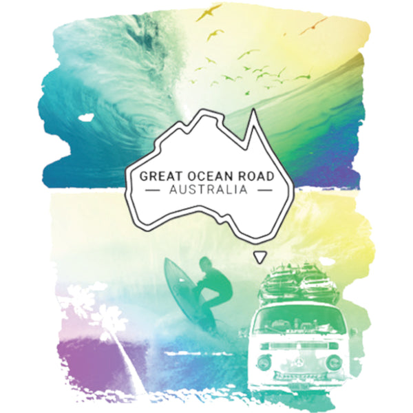 Great Ocean Road Colourful Surf - Unisex Tee - Graphic Tees Australia
