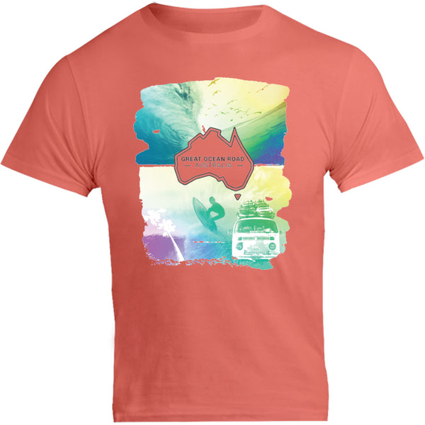 Great Ocean Road Colourful Surf - Unisex Tee - Graphic Tees Australia