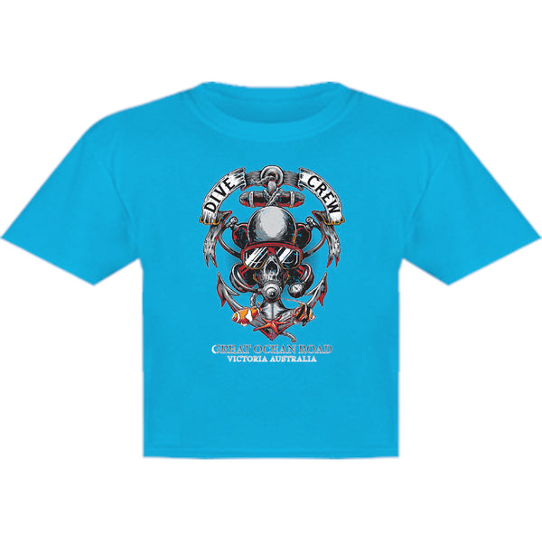 Great Ocean Road Skull Dive Crew - Youth & Infant Tee - Graphic Tees Australia