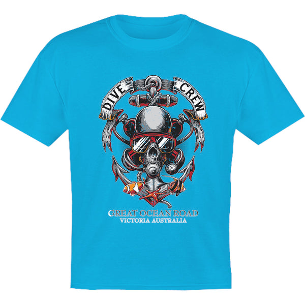 Great Ocean Road Skull Dive Crew - Youth & Infant Tee - Graphic Tees Australia