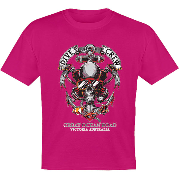 Great Ocean Road Skull Dive Crew - Youth & Infant Tee - Graphic Tees Australia