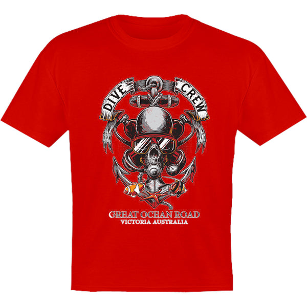 Great Ocean Road Skull Dive Crew - Youth & Infant Tee - Graphic Tees Australia