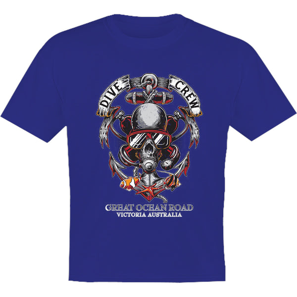 Great Ocean Road Skull Dive Crew - Youth & Infant Tee - Graphic Tees Australia