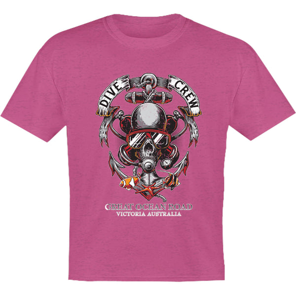 Great Ocean Road Skull Dive Crew - Youth & Infant Tee - Graphic Tees Australia