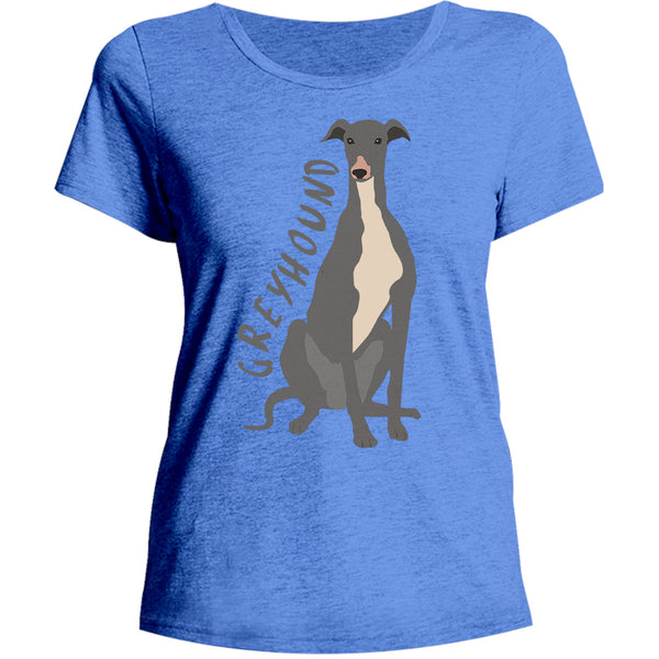 Greyhound Cartoon - Ladies Relaxed Fit Tee - Graphic Tees Australia