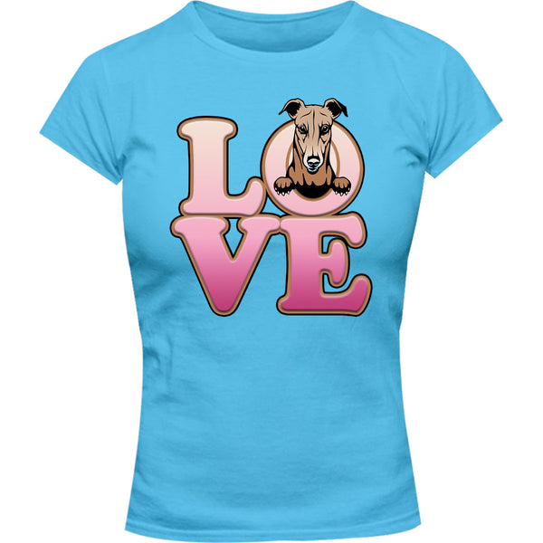 Greyhound Love - Ladies Slim Fit Tee - Graphic Tees Australia