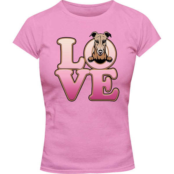 Greyhound Love - Ladies Slim Fit Tee - Graphic Tees Australia