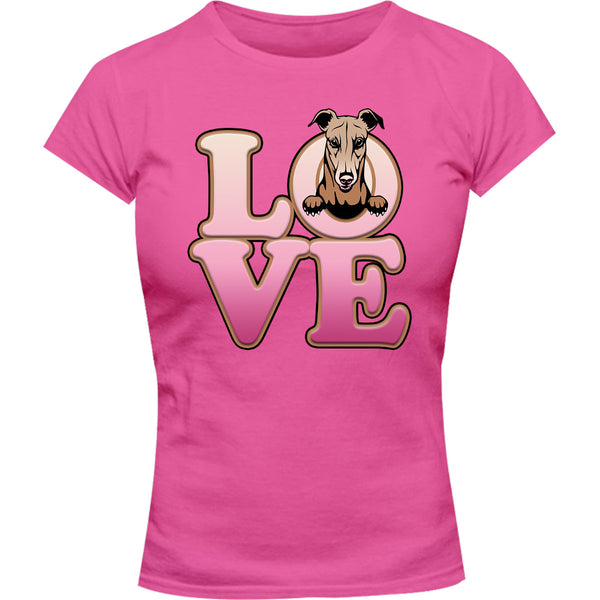 Greyhound Love - Ladies Slim Fit Tee - Graphic Tees Australia