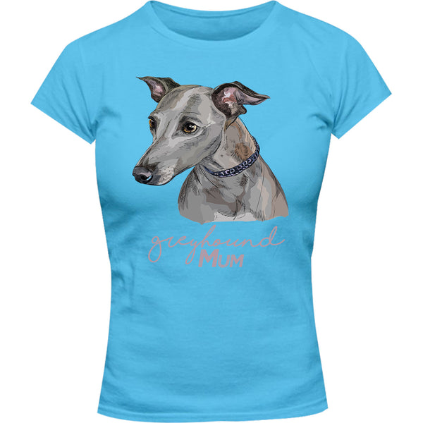 Greyhound Mum - Ladies Slim Fit Tee - Graphic Tees Australia
