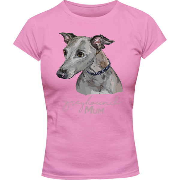 Greyhound Mum - Ladies Slim Fit Tee - Graphic Tees Australia