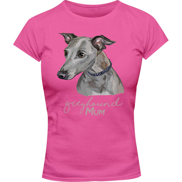 Greyhound Mum - Ladies Slim Fit Tee - Graphic Tees Australia