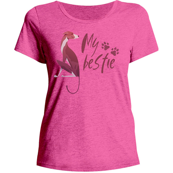 Greyhound My Bestie - Ladies Relaxed Fit Tee - Graphic Tees Australia