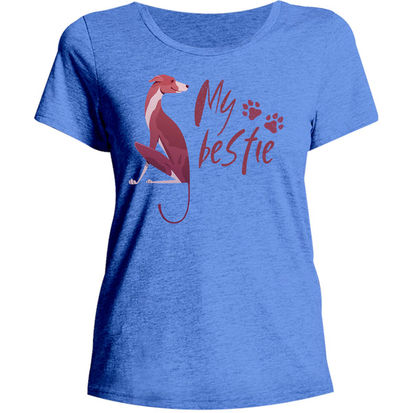 Greyhound My Bestie - Ladies Relaxed Fit Tee - Graphic Tees Australia