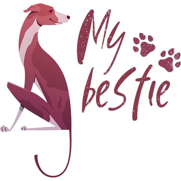 Greyhound My Bestie - Ladies Slim Fit Tee - Graphic Tees Australia