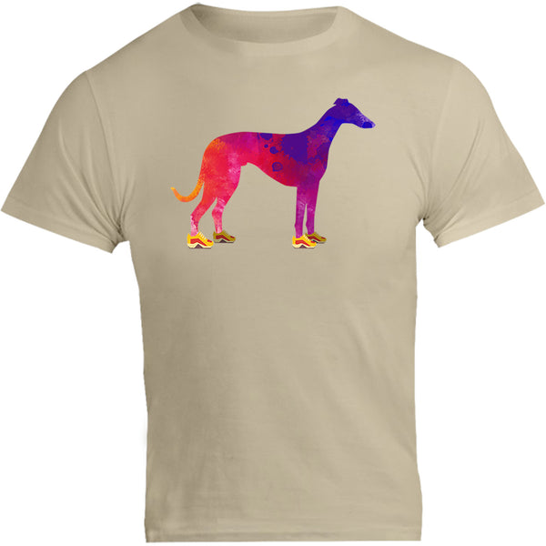 Greyhound In Running Shoes - Unisex Tee - Graphic Tees Australia