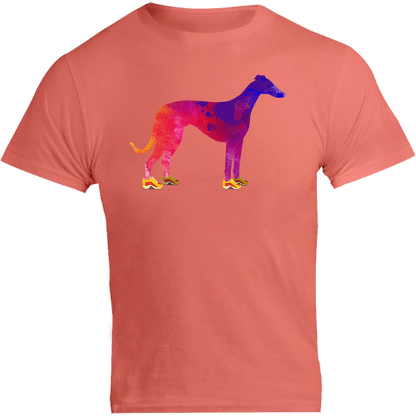 Greyhound In Running Shoes - Unisex Tee - Graphic Tees Australia
