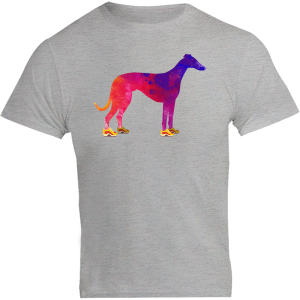 Greyhound In Running Shoes - Unisex Tee - Graphic Tees Australia