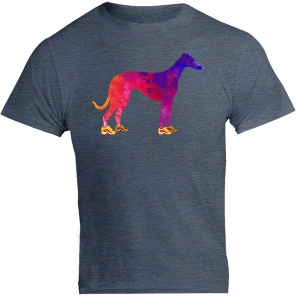 Greyhound In Running Shoes - Unisex Tee - Graphic Tees Australia