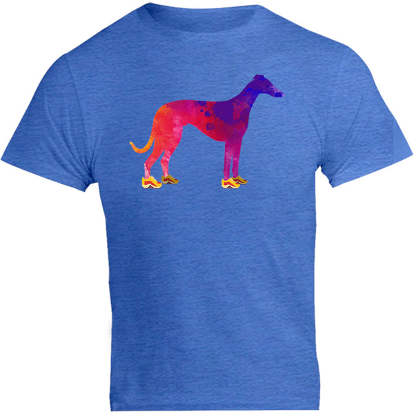 Greyhound In Running Shoes - Unisex Tee - Graphic Tees Australia