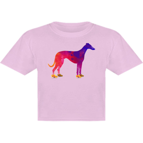 Greyhound In Running Shoes - Youth & Infant Tee - Graphic Tees Australia