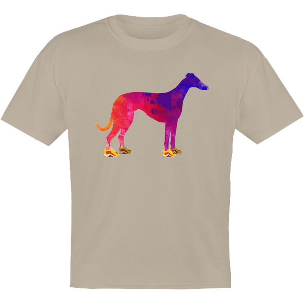 Greyhound In Running Shoes - Youth & Infant Tee - Graphic Tees Australia
