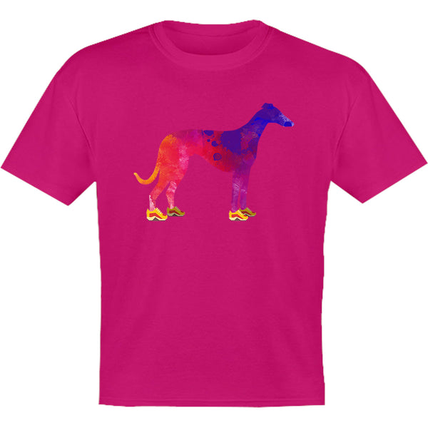 Greyhound In Running Shoes - Youth & Infant Tee - Graphic Tees Australia