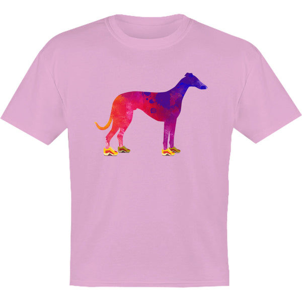 Greyhound In Running Shoes - Youth & Infant Tee - Graphic Tees Australia