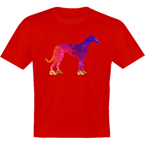 Greyhound In Running Shoes - Youth & Infant Tee - Graphic Tees Australia