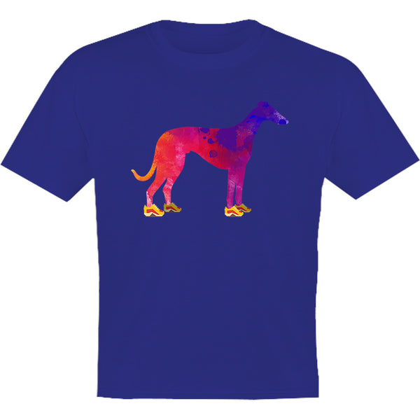 Greyhound In Running Shoes - Youth & Infant Tee - Graphic Tees Australia