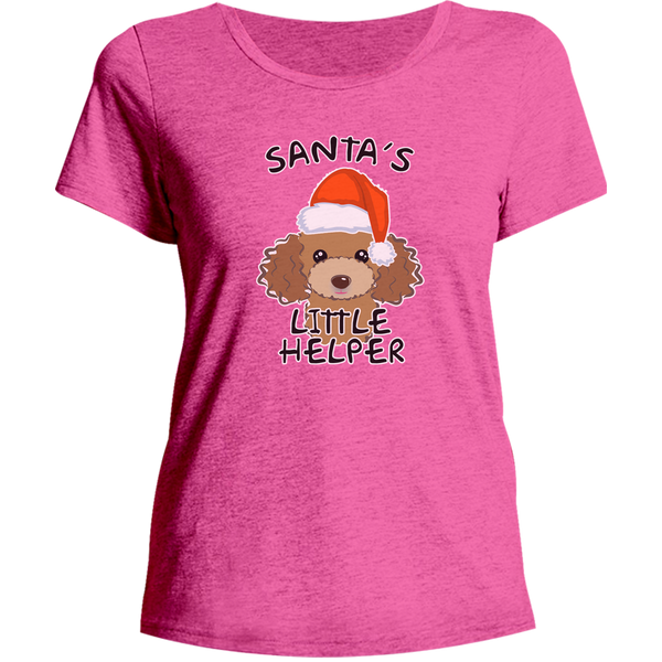 Santa's Little Helper Poodle - Ladies Relaxed Fit Tee