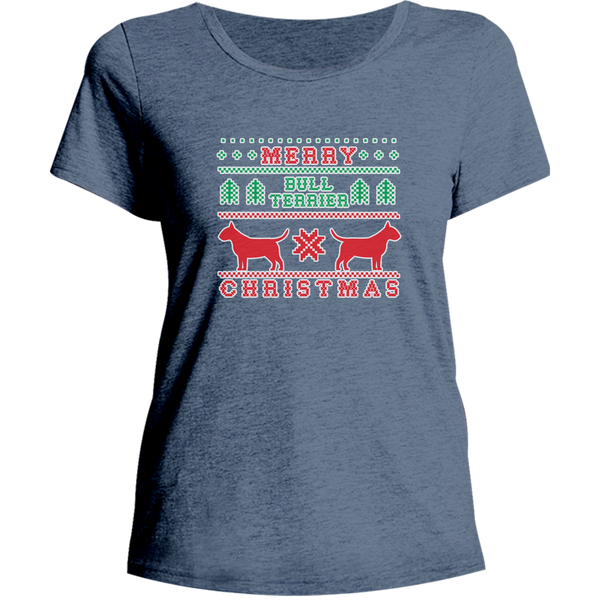 Merry Bull Terrier Christmas - Ladies Relaxed Fit Tee