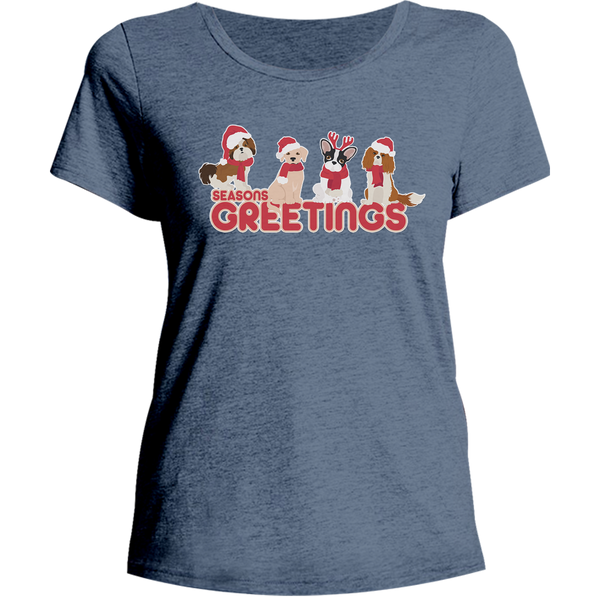 Season's Greetings Dogs - Ladies Relaxed Fit Tee