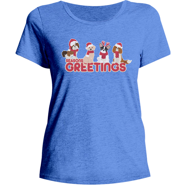 Season's Greetings Dogs - Ladies Relaxed Fit Tee