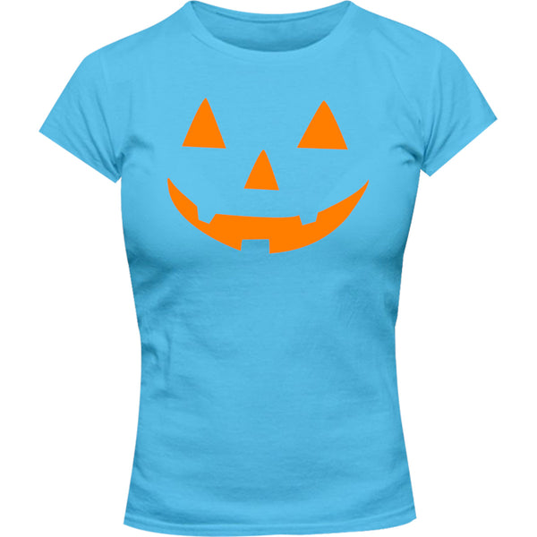 Halloween Pumpkin Face - Ladies Slim Fit Tee