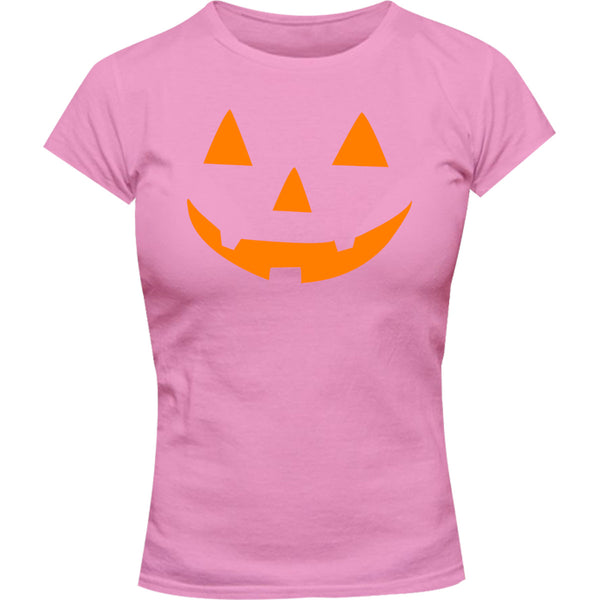 Halloween Pumpkin Face - Ladies Slim Fit Tee