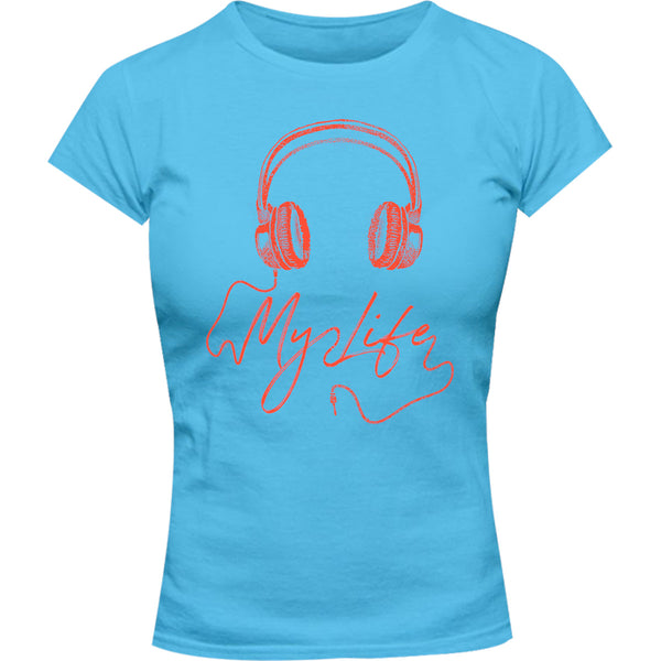 Headphones My Life - Ladies Slim Fit Tee